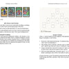 A page from "The Magic Lantern Sibilla" by Schiffer Publishing, Ltd. displays tarot and Italian oracle cards, spread diagrams, and step-by-step instructions for a literary-themed reading with illustrated card layouts.