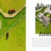 Aerial photography in Schiffer Publishing, Ltd.'s "Out East from Above" showcases two horses in green pastures and Wölffer Estate’s buildings—a breathtaking South Fork Long Island scene ideal for any Montauk coffee-table book.