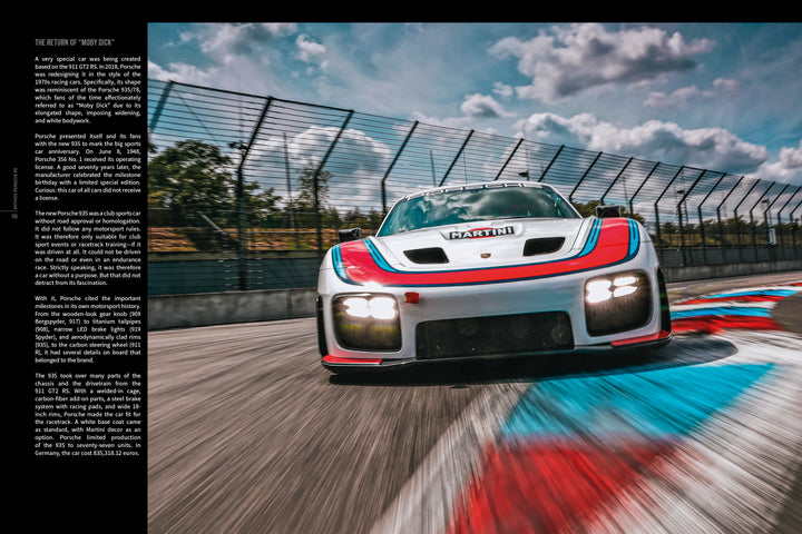 The Porsche RS by Schiffer Publishing, Ltd. captures the spirit of Renn Sport as it speeds around the track, embodying performance and passion with every turn.