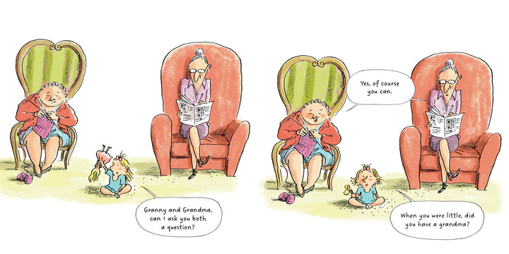 In Schiffer Publishing, Ltd.'s "All the Things My Grandma Has Done," a child with a ball of yarn asks two witty grandmothers, "Did you have a grandma?"—a delightful picture book celebrating imagination and family.