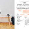 A wooden bench with rounded edges sits against a wall by potted plants. Nearby, "Welcome to Woodworking" from Schiffer Publishing, Ltd. offers beginners step-by-step instructions, diagrams, and a materials list for making a wooden stool.