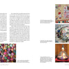 A magazine spread for Schiffer Publishing, Ltd.'s "Kawaii Appliqué Quilts from Japan" showcases Japanese quilting with photos of floral yoyos, sampler and circular quilts, a house appliqué, and kawaii quilted Japanese dolls.