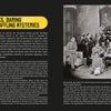 A group gathers in a room adorned with posters, reminiscing about classic crime and mystery films featured in "The Art of Classic Crime and Mystery Movies" by Schiffer Publishing, Ltd.