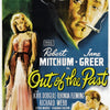 Vintage movie poster featured in "The Art of Classic Crime and Mystery Movies" by Schiffer Publishing, Ltd.—shows a fedora-clad man smoking, a woman in pink, and an embracing couple with bold title and cast names.