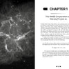 A book spread from Inspired Enterprise by Schiffer Publishing, Ltd. features CHAPTER 1: The RAND Corporation and Harvey P. Lynn Jr.; a vivid nebula image appears left, with discussion of science fiction, NASA, and the universe’s scale on the right.