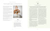 A magazine spread features Schiffer Publishing, Ltd.'s "Starting Your Floral Design Studio," showcasing a modern eco-friendly flower display in a gold-stand vase; the right page includes an interview and light green info boxes.
