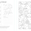 The By the Seaside Coastal Coloring Book by Schiffer Publishing, Ltd. features a black-and-white worksheet with seashell swatches, notes section, and patterns of crabs, lemon slices, and coral for relaxing coloring and reflection on family bonds.