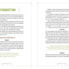 Two pages from "Monsters and Mayhem in Cross-Stitch" by Schiffer Publishing, Ltd.: the left page introduces the guide and materials with a focus on fabric; the right explains fabric count and needle size for stitching fantasy designs. Decorative, organized text.