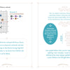 Monsters and Mayhem in Cross-Stitch by Schiffer Publishing, Ltd. features a merman fantasy pattern with a thread color guide, fun mythical creature facts in a blue bubble, decorative text, and light blue accents for an enchanting layout.