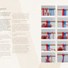 Fiber Craft Heritage from Schiffer Publishing, Ltd. offers a step-by-step fingerweaving tutorial with six threads, including written instructions and twelve photos showing hands weaving red and blue natural fiber yarn—a classic fiber art.