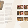 “Fiber Craft Heritage” by Schiffer Publishing, Ltd. features step-by-step illustrated instructions for making a twined quiver with natural fibers—written directions on the left, close-up process photos on the right.