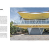Discover "Architreasures" by Schiffer Publishing, Ltd.—a modernist house inspired by 20th-century architecture, featuring a butterfly roof, glass walls, wide balcony, and stilts amid trees and landscaped gardens beneath a clear sky.