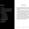 A two-page spread from Lieselle's Eternal Tarot by Schiffer Publishing, Ltd.: the left page shows the table of contents—tarot history, card meanings, spreads; the right page features a foreword by Lieselle Elliot introducing the deck and its purpose.