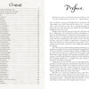 Two book pages from Schiffer Publishing, Ltd.'s "The John Dee Oracle": the left lists the table of contents with sections and pages; the right shows a preface, headed by a short quote from Dorian Allman inspired by John Dee's wisdom.