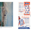 A vintage photo in "Yarmouth Castle Burning" by Schiffer Publishing, Ltd. shows the Queen of Nassau entering Nassau Harbor in 1955, alongside colorful 1950s cruise brochures for Jamaica and Havana—capturing an era before ship fire risks were widely known.
