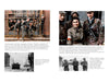 A collage from Schiffer Publishing, Ltd.’s "Oskar Dirlewanger" features four WWII photos: armed Waffen-SS soldiers in cities, a tank on a street, and groups of troops posing, each with informative captions.
