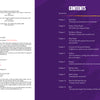 A two-page book spread from "Seven Decades of Deep Purple" by Schiffer Publishing, Ltd.: the left page has copyright info in black on white; the right, inspired by Deep Purple’s legacy, features a purple background with “CONTENTS” and 11 chapter titles.
