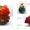 Contemporary Basketry by Schiffer Publishing, Ltd. features three woven sculptural baskets in bold colors—red in a wooden base, green with yellow, and red with gray—highlighting modern techniques against a white background.