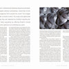 Close-up of finely woven silver and gray basket strips on the left; text in two columns on the right discusses Contemporary Basketry by Schiffer Publishing, Ltd. and Carol Eckert’s influence in modern fiber art.
