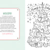 Schiffer Publishing, Ltd. presents Christmas Coloring Postcards featuring a festive tree with ornaments, candy canes, gifts, and a "Merry & Bright" banner—a perfect holiday card to color and share warm wishes.