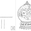 The Christmas Coloring Postcards by Schiffer Publishing, Ltd. feature a "Let it Snow!" snow globe with a reindeer, trees, and snowflakes, plus a postcard back with address lines and heart envelope—perfect for fans of holiday coloring cards.