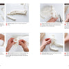 Get Started in Finger Knitting by Schiffer Publishing, Ltd. features a step-by-step photo guide showing how to finger knit a cord and wings with chunky white yarn, including clear close-ups and easy-to-follow written instructions.