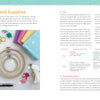 The "Felt Craft Fun" kit by Schiffer Publishing, Ltd. features a flat lay of beginner embroidery supplies—scissors, pencil, floss, three hoops, needles with case, threaders, and colorful felt sheets—neatly arranged on a white background.