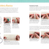 Felt Craft Fun by Schiffer Publishing, Ltd. is a step-by-step guide for beginner embroidery, featuring clear text, a pin cushion photo, and images showing how to separate floss, thread a needle, and pull floss through for easy projects.