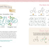 A spread from The Bibliophile's Coloring and Lettering Book by Schiffer Publishing, Ltd. features Lettering Style No. 9: Pen Name, with floral script and easy letter guides—ideal for adult fans of creative activity and lettering practice.