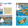 Navy divers and astronauts conduct water egress training with the Apollo command module in a pool, as seen in Schiffer Publishing, Ltd.'s "Apollo 1 in Photographs," while instructors watch from the poolside under a partly cloudy sky.