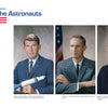 Apollo 7 in Photographs by Schiffer Publishing, Ltd. features three formal astronaut portraits: one holding a rocket model, one seated by the flag, and one smiling. NASA and Apollo 7 mission patches appear at top left. Part of the Apollo Photo Archive.