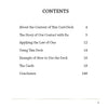The Law of One Contemplation Deck by Schiffer Publishing, Ltd. features a table of contents with seven sections: card deck, Law of One principles, Ra quotations, instructions, examples, spiritual evolution, and conclusion.