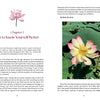 Pages from "Transcending Sexual Trauma" by Schiffer Publishing, Ltd. display a pink lotus illustration, the start of Chapter 1—Get to Know Yourself Better—with a lotus quote and text on self-awareness for holistic well-being.