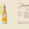 Illustration from The Booze-Free Bar(c)art Book by Schiffer Publishing, Ltd.: a mocktail recipe called Lady Bird with pineapple juice, Angostura bitters, and Topo Chico—ideal for anyone wanting easy, stylish zero-proof drinks.
