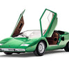 The Automobili Lamborghini Special Edition by Schiffer Publishing, Ltd. features a classic green Countach luxury sportscar with iconic scissor doors open, showcased on a white background.