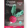 The Crochet Your Veggies Amigurumi Kit Radish by Schiffer Publishing, Ltd. features a cute radish design with green leaves and includes all supplies needed, making it a perfect beginner crochet kit.