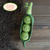 The Crochet Your Veggies Amigurumi Kit Peapod by Schiffer Publishing, Ltd. includes all supplies to make one green crocheted peapod with three smiling peas—perfect for beginner crocheters!.