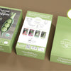Three green Schiffer Publishing, Ltd. Crochet Your Veggies Amigurumi Kit Peapod boxes are displayed—one closed with label, one open with instructions, and one empty. Caption: “Kit includes everything you need to make 1 peapod!”—great for beginners.