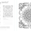 The Creative Free Spirit Coloring Book by Schiffer Publishing, Ltd. offers a worksheet with space for color swatches and notes alongside a detailed mandala of floral and leaf patterns—ideal for nature coloring book enthusiasts.