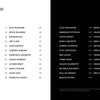 A two-page book spread from "Lords of Speed" by Schiffer Publishing, Ltd.: the left page shows a table of contents with names and page numbers on white; the right continues the list on black, highlighting Formula One drivers and racing photography in white text.