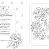 The Awesomely Authentic Self-Care Coloring Book by Schiffer Publishing, Ltd. features a floral bouquet tied with a bow and daily self-acceptance affirmations, with black-and-white floral and polka dot decorations on each page.