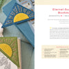 The book "HeartFELT Crafts to Make and Give" by Schiffer Publishing, Ltd. displays blue and green sun-embroidered felt bookmarks, plus a floral sketch, materials list, and beginner-friendly bookmark instructions.