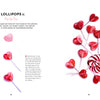 Yummy Watercolor by Schiffer Publishing, Ltd. features an art tutorial spread for beginners on drawing red heart-shaped lollipops, with step-by-step instructions on the left and finished desserts with a peppermint on a white background to the right.