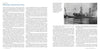 A grayscale photo of USS Nevada (BB-36), a large warship docked with sailors aboard and on the pier, appears amid text in a Schiffer Publishing, Ltd. book; cranes and clouds are visible in the background.