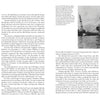 A grayscale photo of USS Nevada (BB-36), a large warship docked with sailors aboard and on the pier, appears amid text in a Schiffer Publishing, Ltd. book; cranes and clouds are visible in the background.