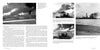 A black-and-white magazine spread in Schiffer Publishing, Ltd.'s "USS Nevada (BB-36)" features five historic ship and explosion photos from Operation Crossroads, with smoke columns and text about a key naval event on pages 56–57.