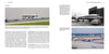 A two-page book spread features text about Air Afrique, plus three photos of Douglas DC-8 jetliners—one landing, one at a gate, and one taxiing—published by Schiffer Publishing, Ltd.