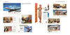 A collage of vintage Douglas DC-8 ads from Schiffer Publishing, Ltd. showcases jetliners, flight attendants in period uniforms, passengers boarding and seated, and promotional text highlighting jet service and amenities.