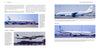 A Schiffer Publishing, Ltd. book page displays four photos of Douglas DC-8 jetliners from Lufthansa, Capitol, Icelandair, and Seaboard World, with captions detailing their history and liveries.