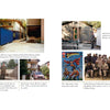 A collage of six photos from "Combat Historian" by Schiffer Publishing, Ltd.: military containers, a historian at a memorial, convoy on a road, hut with laundry, Superman comic, and Army special forces—each with captions.